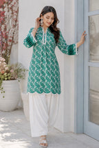 14 August Green Printed Lawn Shirt | Pakistan Independence Day Collection
