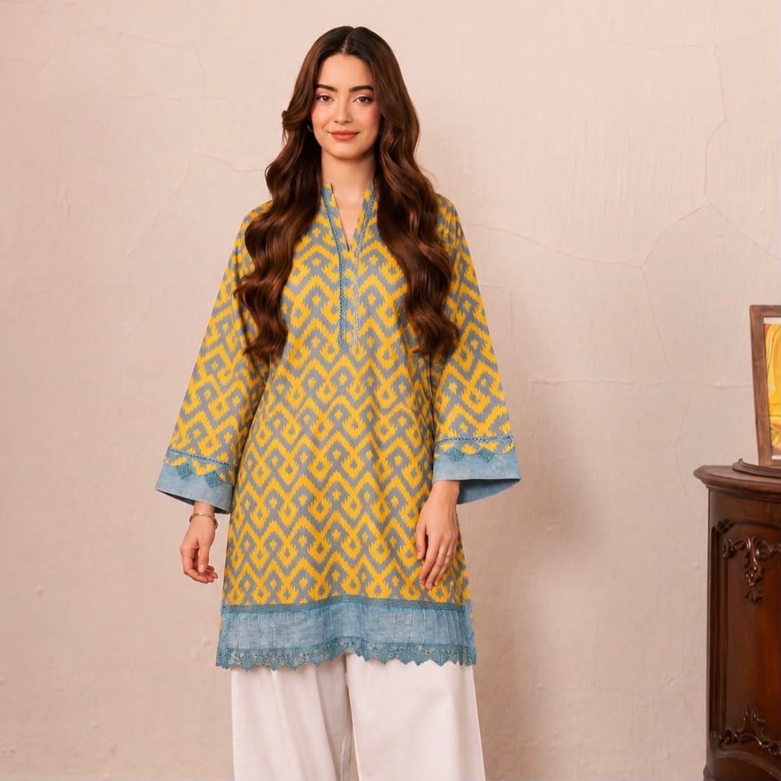 Summer Ikat Lawn Shirt