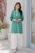 14 August Green Printed Lawn Shirt | Pakistan Independence Day Collection