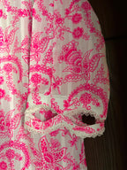 Women's White & Hot Pink Floral Design