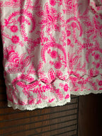 Women's White & Hot Pink Floral Design