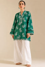 14 August Special Green Printed Lawn Shirt