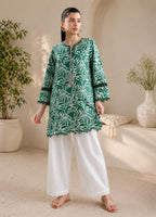 Emerald Green Botanical Printed Lawn Shirt