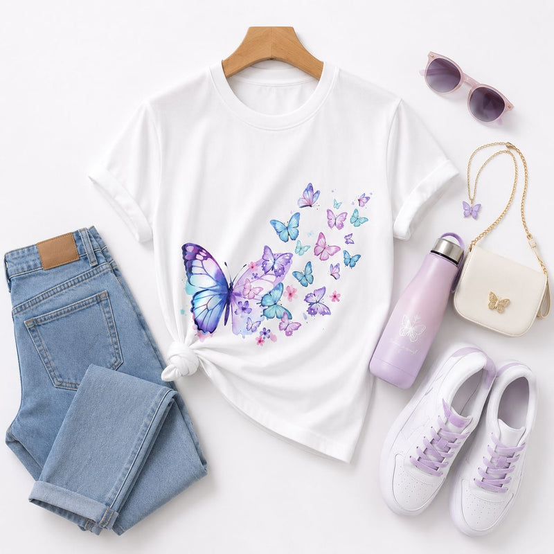 COLORFUL BUTTERFLYS TEE