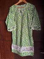 14 August Special Green Abstract Printed Lawn Shirt