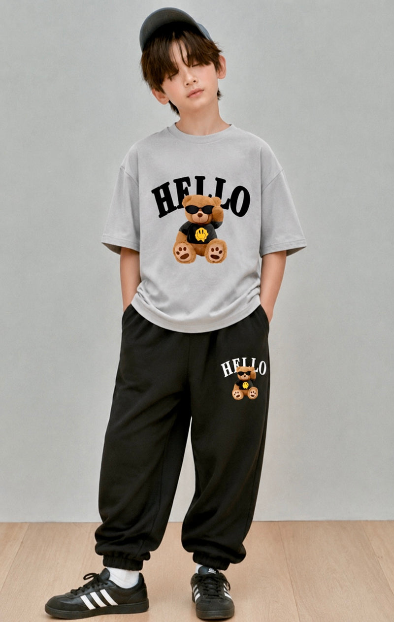 Hello Bear Printed Kids Tracksuit