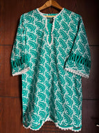 14 August Green Printed Lawn Shirt | Pakistan Independence Day Collection