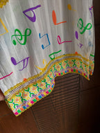 White Multicolor Printed Lawn Shirt