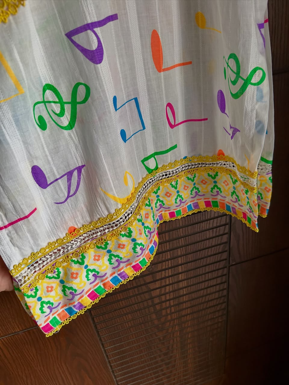 White Multicolor Printed Lawn Shirt