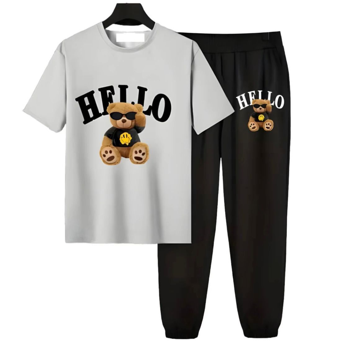 Hello Bear Printed Kids Tracksuit