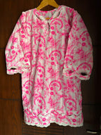 Women's White & Hot Pink Floral Design