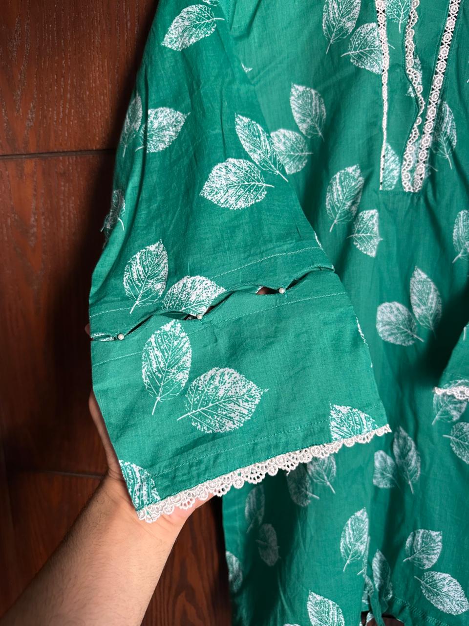 14 August Special Green Printed Lawn Shirt