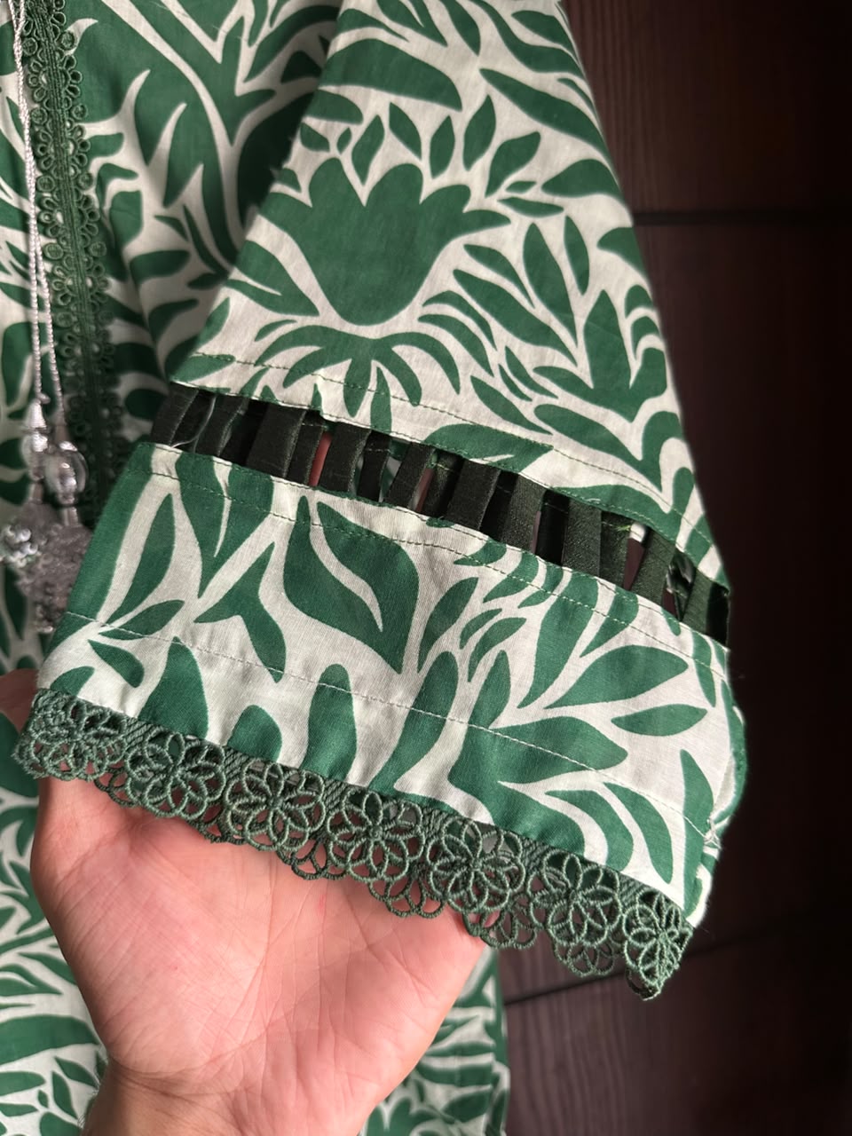 Emerald Green Botanical Printed Lawn Shirt