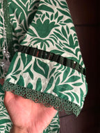Emerald Green Botanical Printed Lawn Shirt