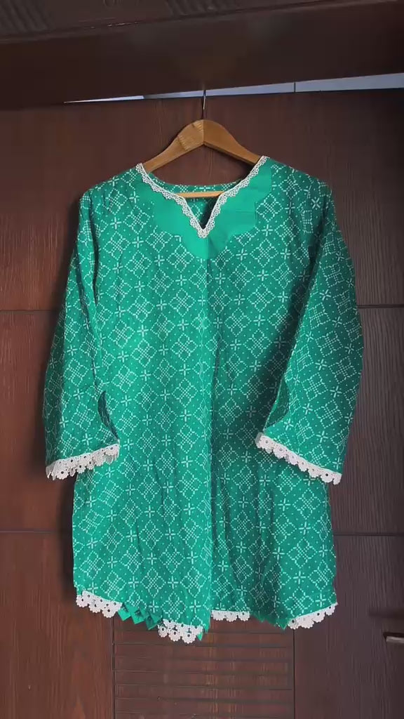 Pakistan Independence Day Green Lawn Shirt